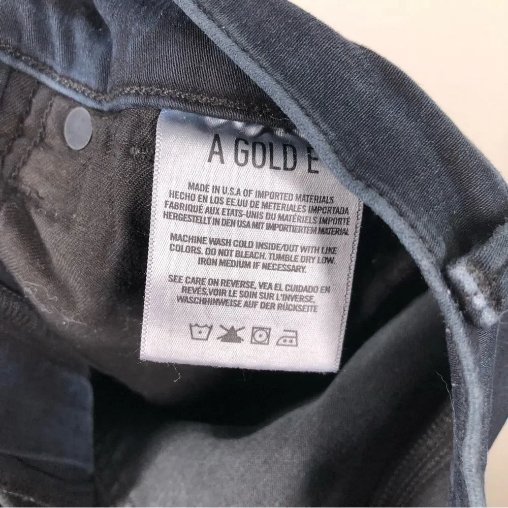 AGOLDE Sophie High Rise Skinny Jeans Ruthless Black Denim Size 27